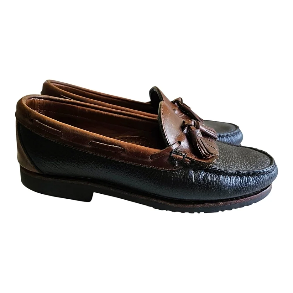 Allen Edmonds Nashua Pebbled Leather Tassel Loafers 7.5 Old Money Modern Preppy